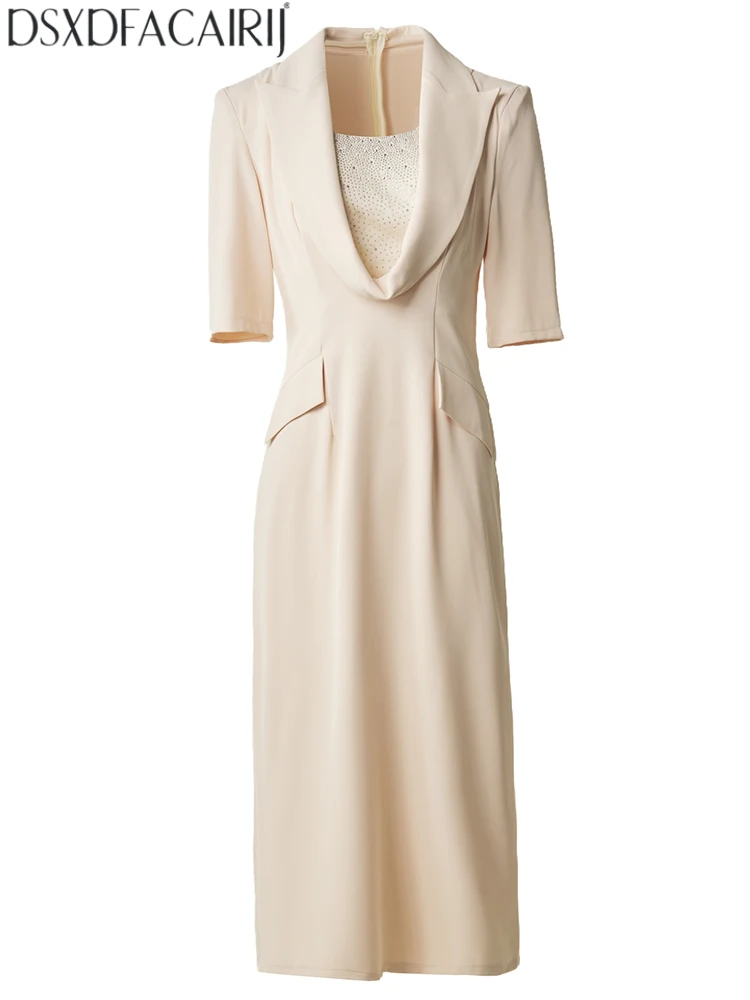 DSXDFACAIRIJ Women's V-Neck 4/3 Sleeve Decorate Hotfix Rhinestone Spring Summer Office Lady Exquisite Dresses
DSXDFACAIRIJ Women's V-Neck 4/3 Sleeve Decorate Hotfix Rhinestone Spring Summer Office Lady Exquisite Dresses