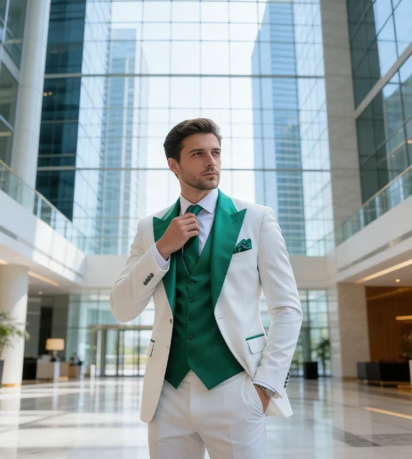 Men 3 Piece Suit Groom Wedding Party Wear Dinner Formal Slim Fit Coat Pants Conjunto Blazer E Calça Masculino
Men 3 Piece Suit Groom Wedding Party Wear Dinner Formal Slim Fit Coat Pants Conjunto Blazer E Calça Masculino