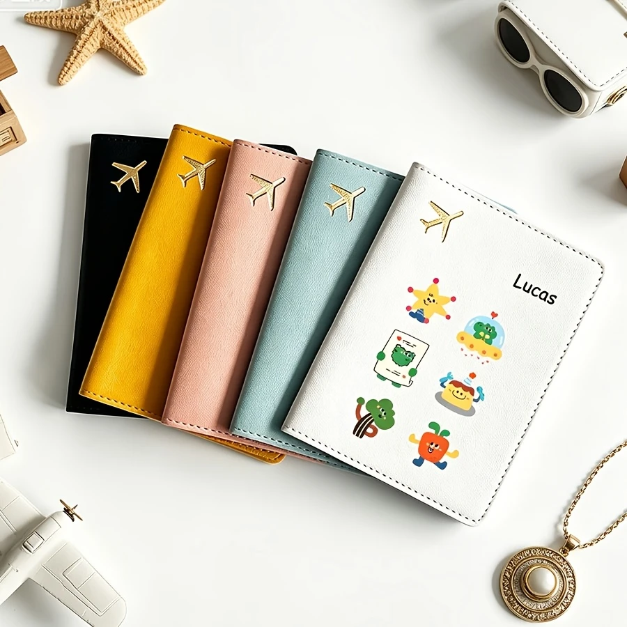 1pc Cute Cartoon Pattern Passport Cover, Customizable Name, Text Passport Book Storage, Universal Airplane Passport Case
1pc Cute Cartoon Pattern Passport Cover, Customizable Name, Text Passport Book Storage, Universal Airplane Passport Case