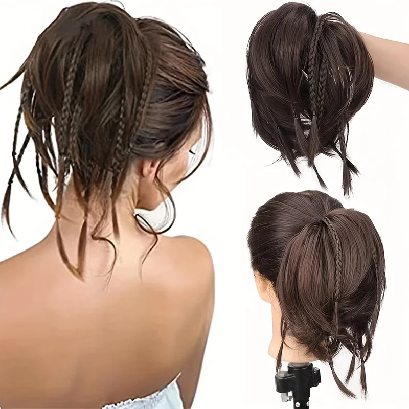Tousled Messy Bun Hairpiece Hair Rubber Scrunchie Synthetic Wavy Bun Extensions Elastic Chignon Instant Ponytail Updo for Women
Tousled Messy Bun Hairpiece Hair Rubber Scrunchie Synthetic Wavy Bun Extensions Elastic Chignon Instant Ponytail Updo for Women