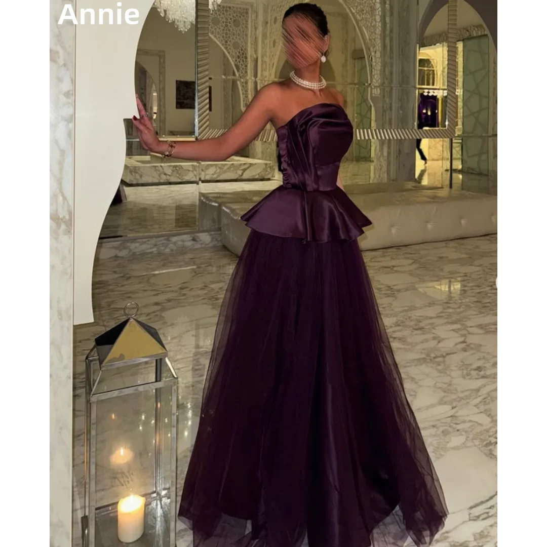 Annie Dark Purple Prom Dresses Elegant Women's Satin Tulle Evening Dresses A-Shape Princess Wedding Party Dresses
Annie Dark Purple Prom Dresses Elegant Women's Satin Tulle Evening Dresses A-Shape Princess Wedding Party Dresses