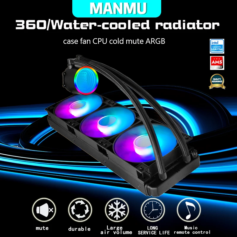 MANMU 360mm Cpu Cooler Water Cooling Am4 Cpu Water Cooler pc Cooling Computer Cooler
MANMU 360mm Cpu Cooler Water Cooling Am4 Cpu Water Cooler pc Cooling Computer Cooler