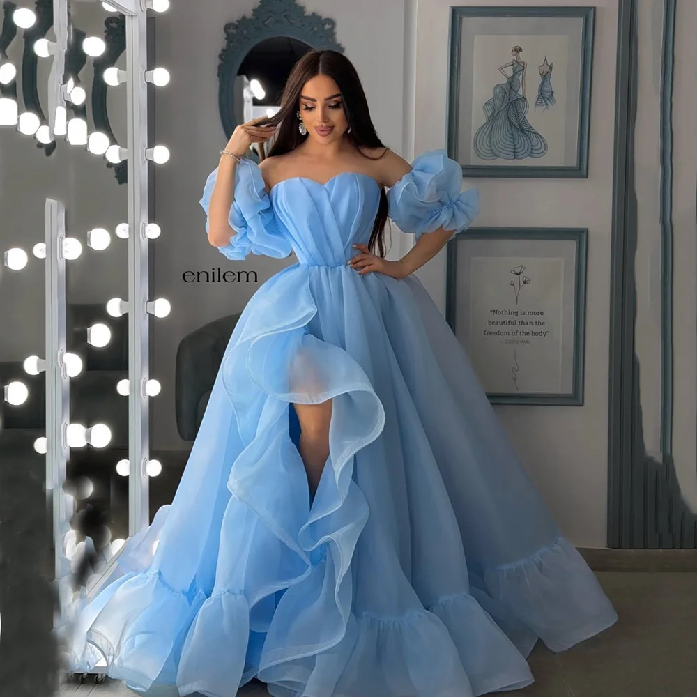 Msikoods Customized Blue Evening Dresses 2026 Organza High Slit Ruffle Prom Dress Layered Birthday Party Gown Graduation Dress
Msikoods Customized Blue Evening Dresses 2026 Organza High Slit Ruffle Prom Dress Layered Birthday Party Gown Graduation Dress