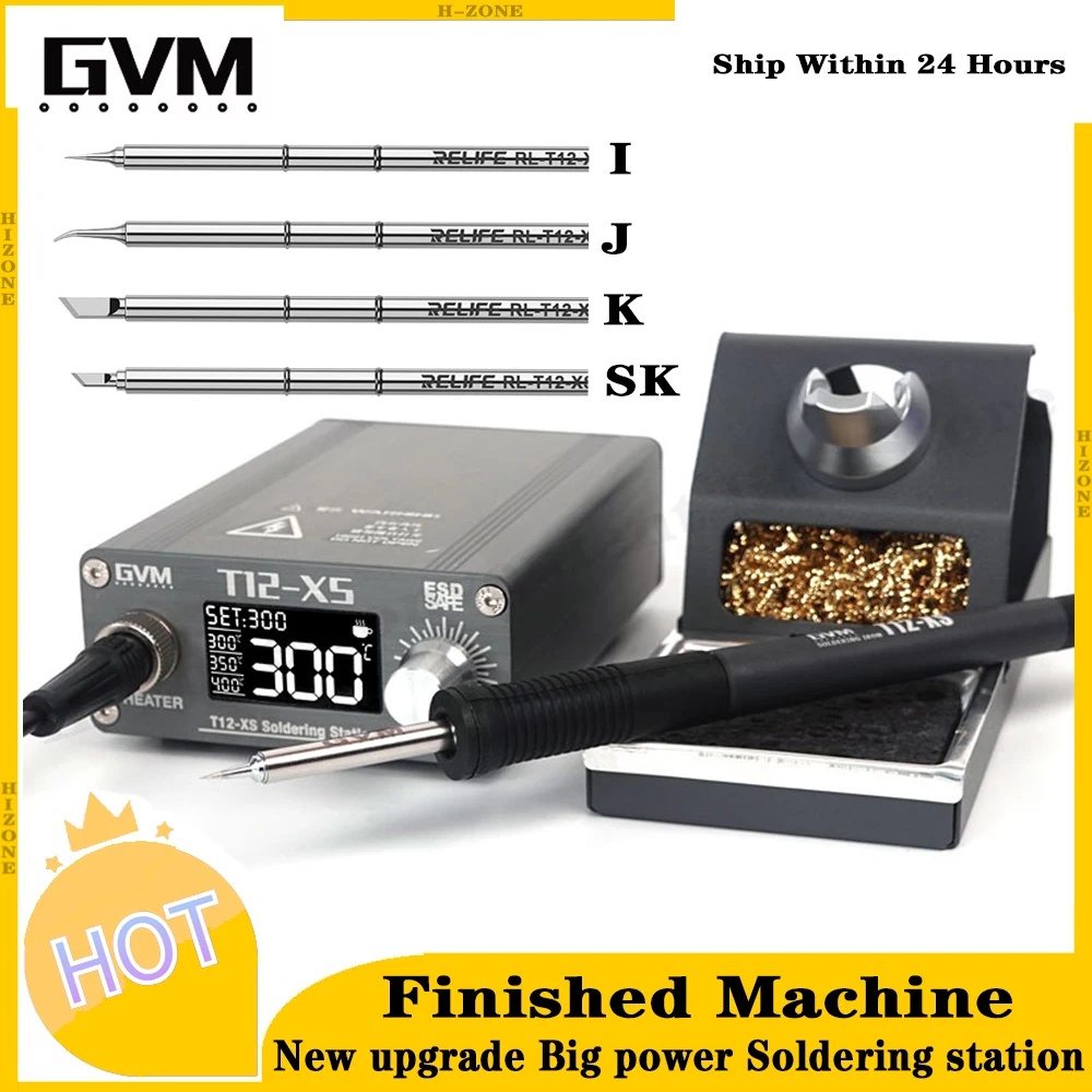GVM Heating T12-XS Digital LCD soldering station electronic welding iron 2022 New version STC universal Soldering Iron
GVM Heating T12-XS Digital LCD soldering station electronic welding iron 2022 New version STC universal Soldering Iron