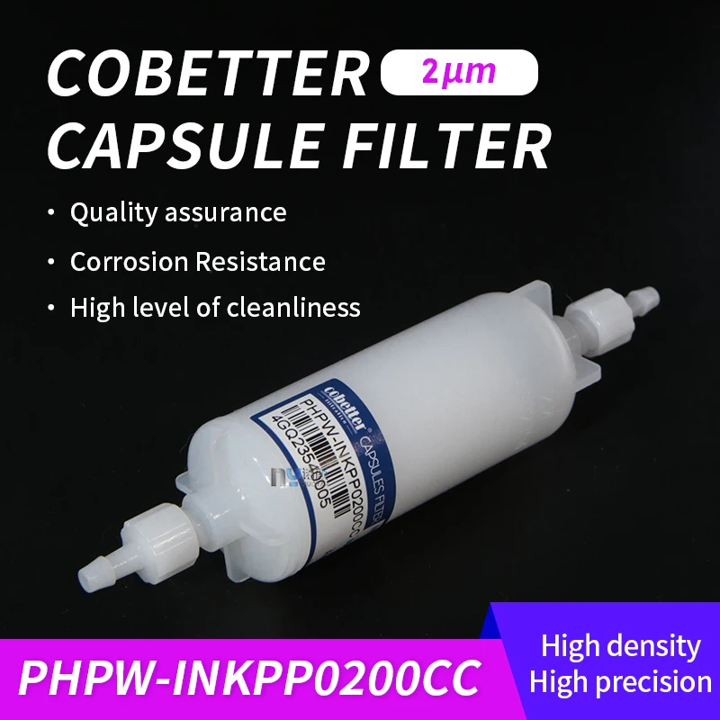 Чернильный фильтр Cobetter PHPW-INKPP0200CC, капсульный фильтр 2 мкм для принтера Infiniti Phaeton Icontek Wit-color Myjet Liyu Challenger
Чернильный фильтр Cobetter PHPW-INKPP0200CC, капсульный фильтр 2 мкм для принтера Infiniti Phaeton Icontek Wit-color Myjet Liyu Challenger