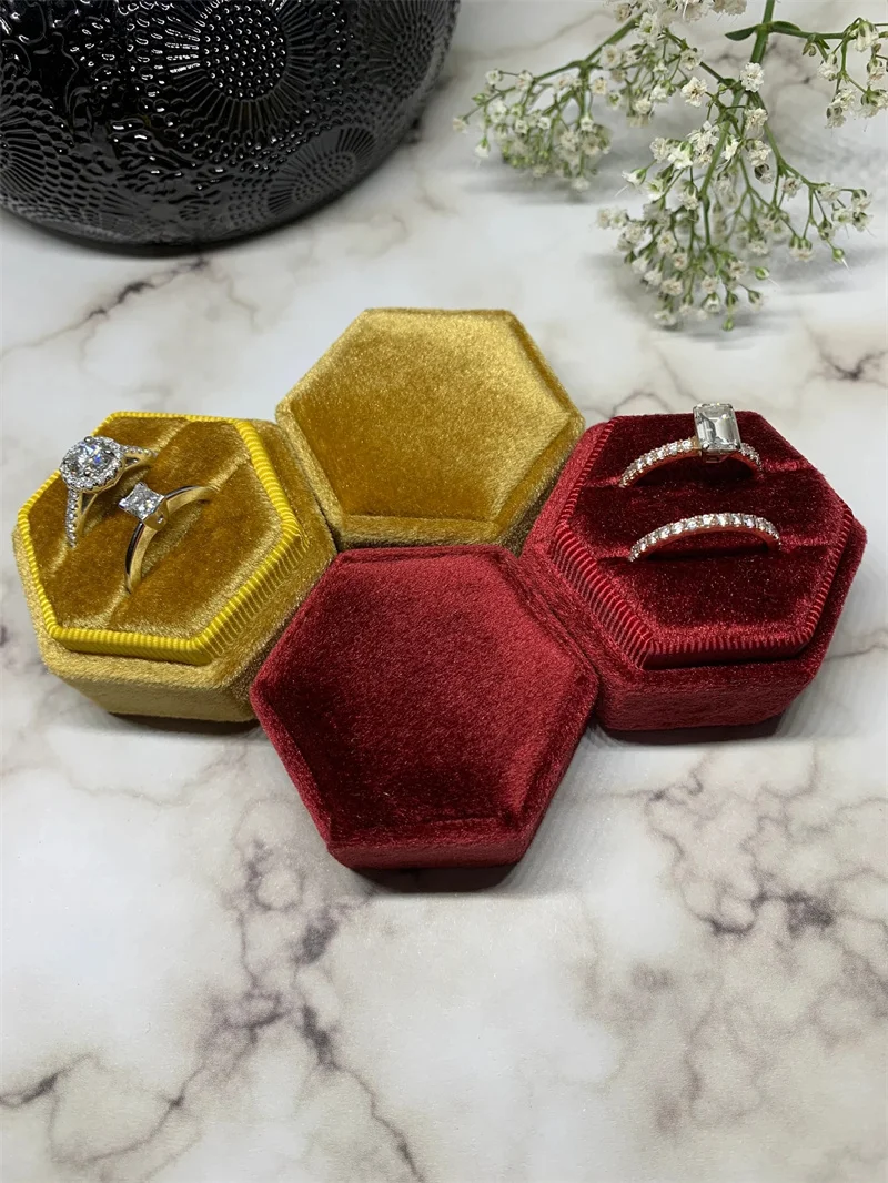 Royal Collection Velvet Ring box Hexagon Shape Double Slot for Engagement Ring and Wedding Ring Heirloom Box
Royal Collection Velvet Ring box Hexagon Shape Double Slot for Engagement Ring and Wedding Ring Heirloom Box