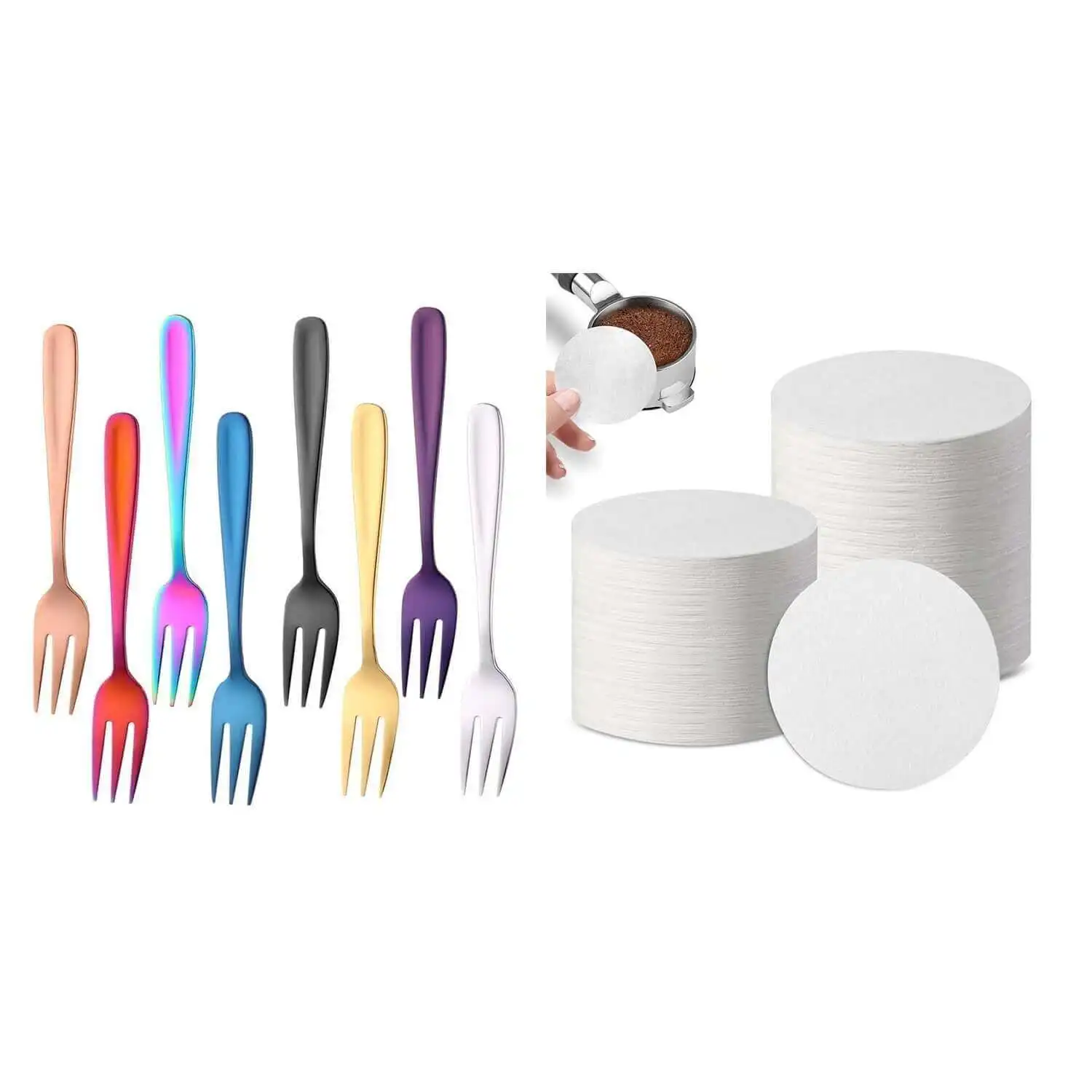 Salad Forks, Stainless Forks & 53Mm Espressos Coffee Extraction Filter Papers, Round Disposable Coffee Filters Paper(18 Pcs)
Salad Forks, Stainless Forks & 53Mm Espressos Coffee Extraction Filter Papers, Round Disposable Coffee Filters Paper(18 Pcs)