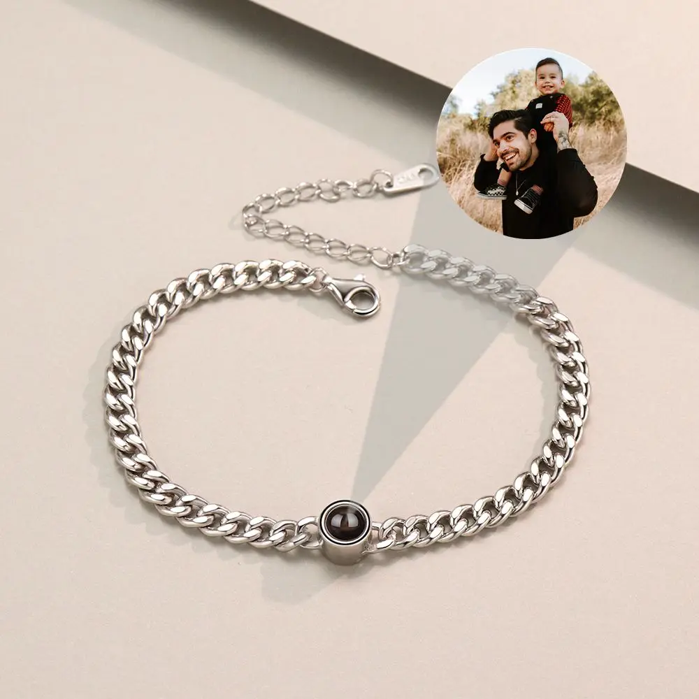 925 Sterling Silver Personalized Chain Custom Projection Photo Bracelet for Women Men Couple Classic Punk Jewelry Birthday Gift
925 Sterling Silver Personalized Chain Custom Projection Photo Bracelet for Women Men Couple Classic Punk Jewelry Birthday Gift