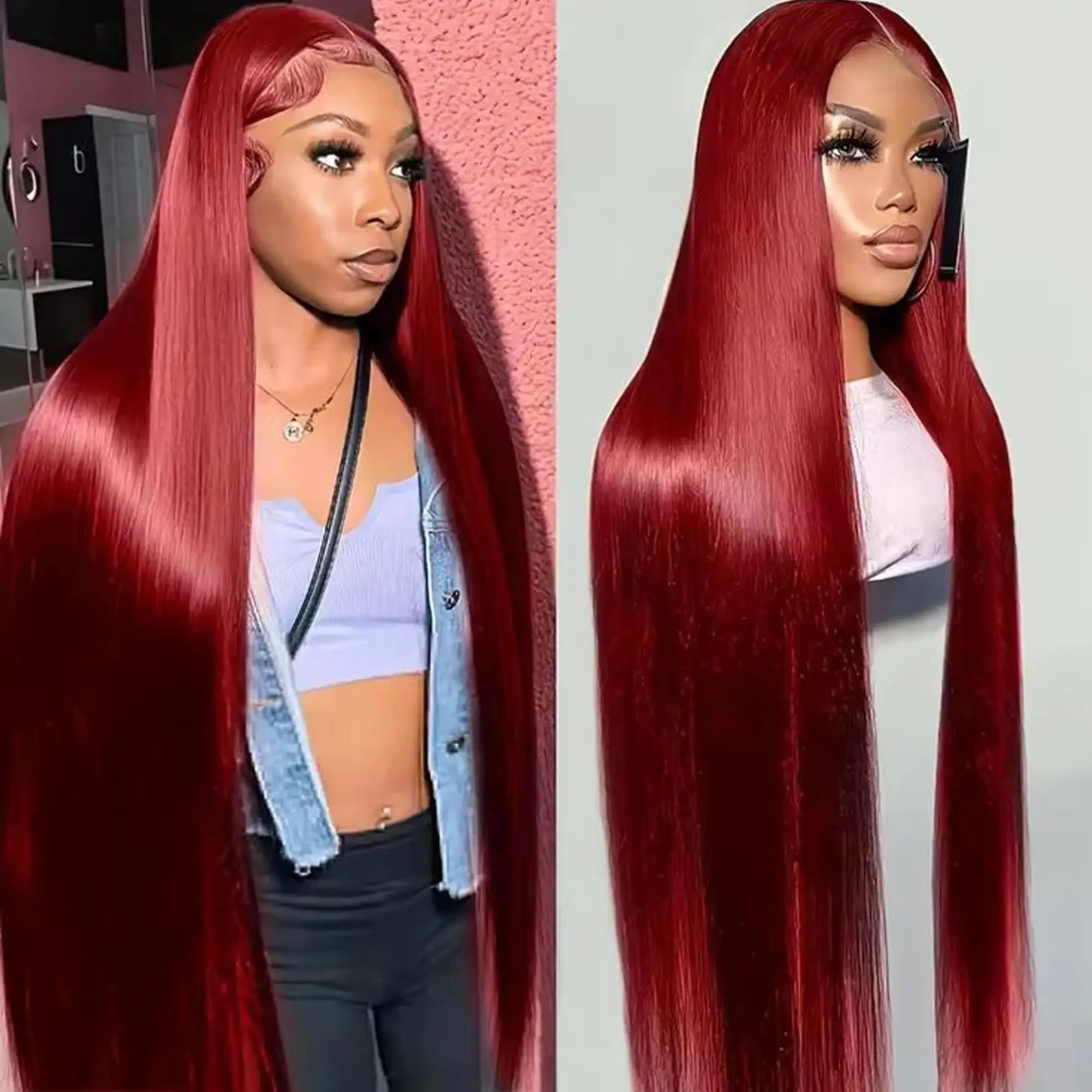 30Inch Burgundy Lace Front Wigs Human Hair Straight 99j Lace Front Wigs Human Hair Pre Plucked 13x4 HD Red Human Hair Wigs 99J
30Inch Burgundy Lace Front Wigs Human Hair Straight 99j Lace Front Wigs Human Hair Pre Plucked 13x4 HD Red Human Hair Wigs 99J