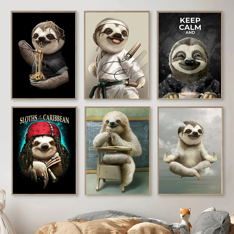 Funny Cute Sloth Boxing Canvas Painting Happy Animal Wall Art Nordic Picture For Children Living Room Home Decoration Gift
Funny Cute Sloth Boxing Canvas Painting Happy Animal Wall Art Nordic Picture For Children Living Room Home Decoration Gift