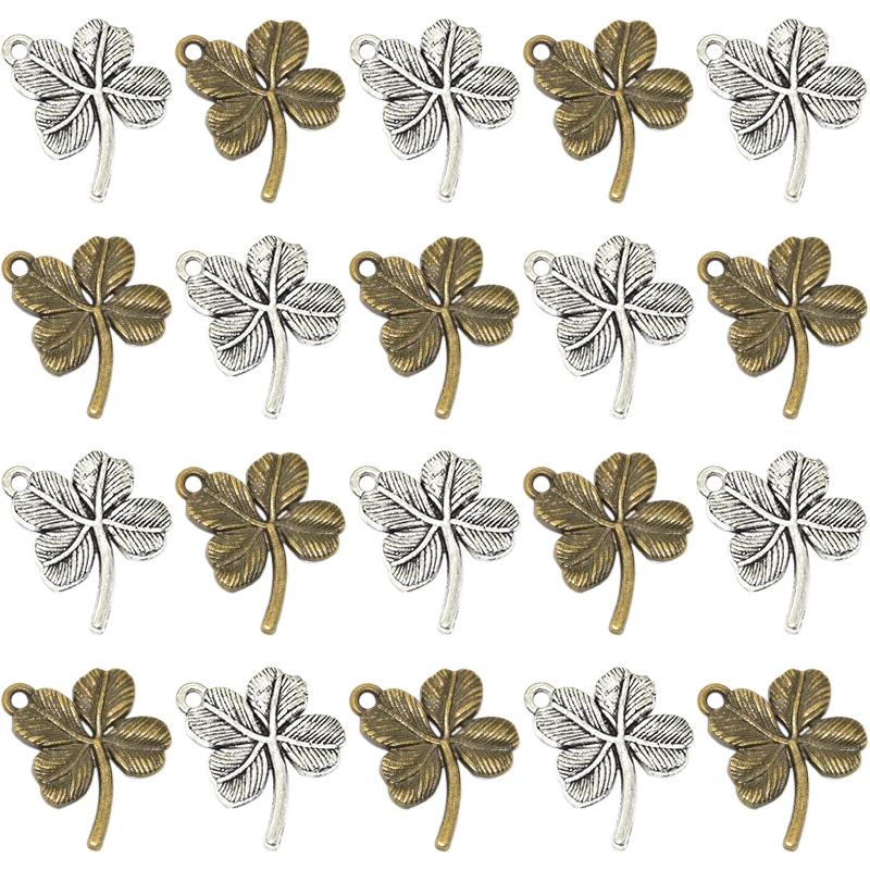 Wholesale 10pcs Two Color Four Leaf Clover Charms Alloy Metal Luckly Pendants For DIY Necklace Bracelet Jewelry Making 21*16mm
Wholesale 10pcs Two Color Four Leaf Clover Charms Alloy Metal Luckly Pendants For DIY Necklace Bracelet Jewelry Making 21*16mm