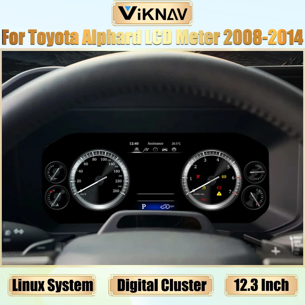 Цифровая панель приборной панели, панель спидометра для Toyota Alphard, ЖК-метр 2008-2014, виртуальный цифровой приборный кластер, кабина
Цифровая панель приборной панели, панель спидометра для Toyota Alphard, ЖК-метр 2008-2014, виртуальный цифровой приборный кластер, кабина