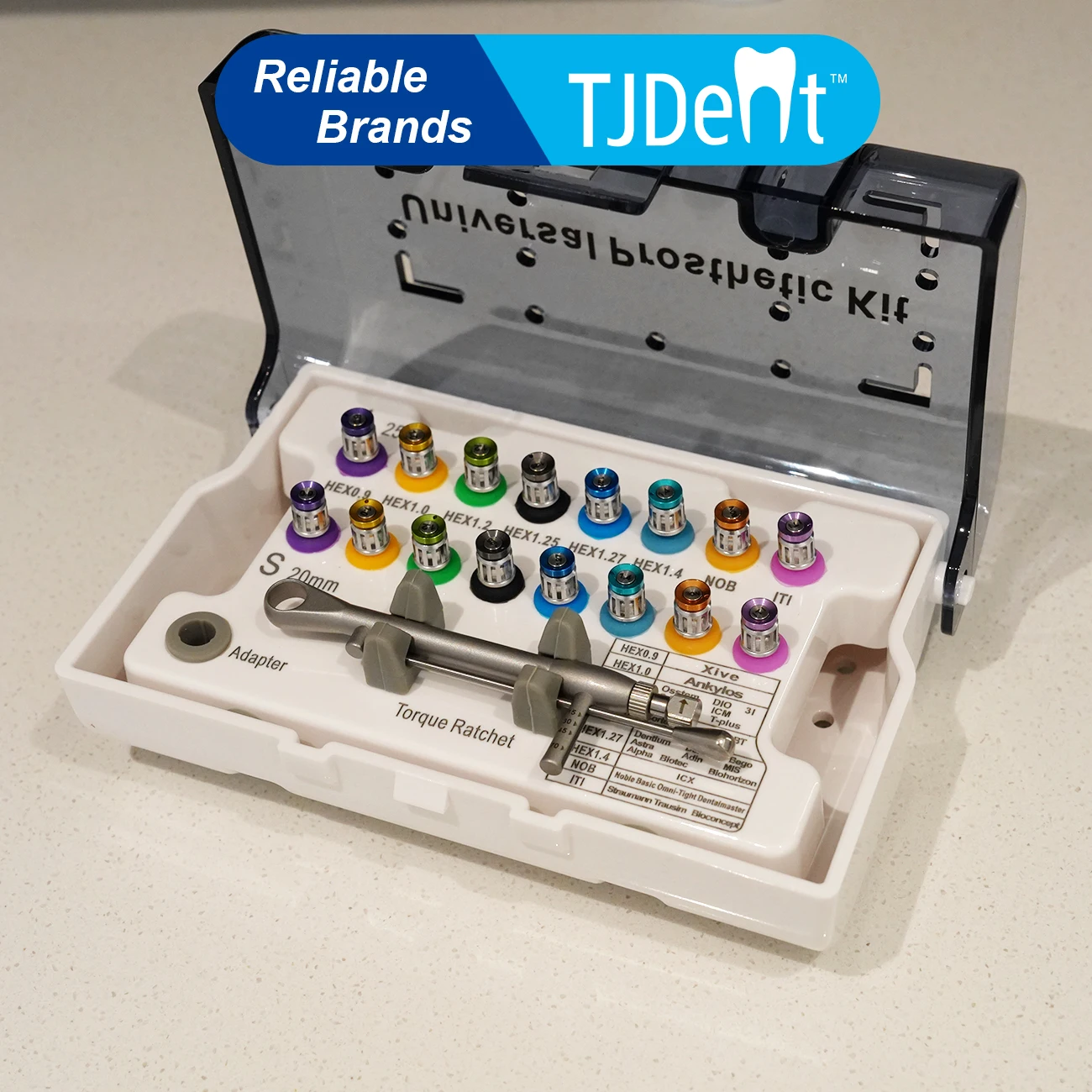TJDent 1Set Dental Implant Torque Wrench Ratchet 10-70NCM with Screwdrivers Prosthetic Kit Universal Drivers Dentistry Tools
TJDent 1Set Dental Implant Torque Wrench Ratchet 10-70NCM with Screwdrivers Prosthetic Kit Universal Drivers Dentistry Tools