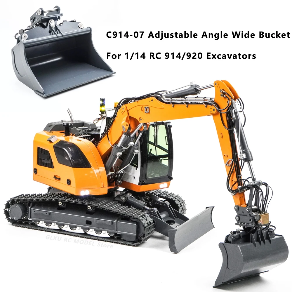 CUT Model 1/14 Full Metal Realistic Adjustable Angle Wide Bucket for 914 920 RC Hydraulic Excavator Model Upgrade Parts
CUT Model 1/14 Full Metal Realistic Adjustable Angle Wide Bucket for 914 920 RC Hydraulic Excavator Model Upgrade Parts