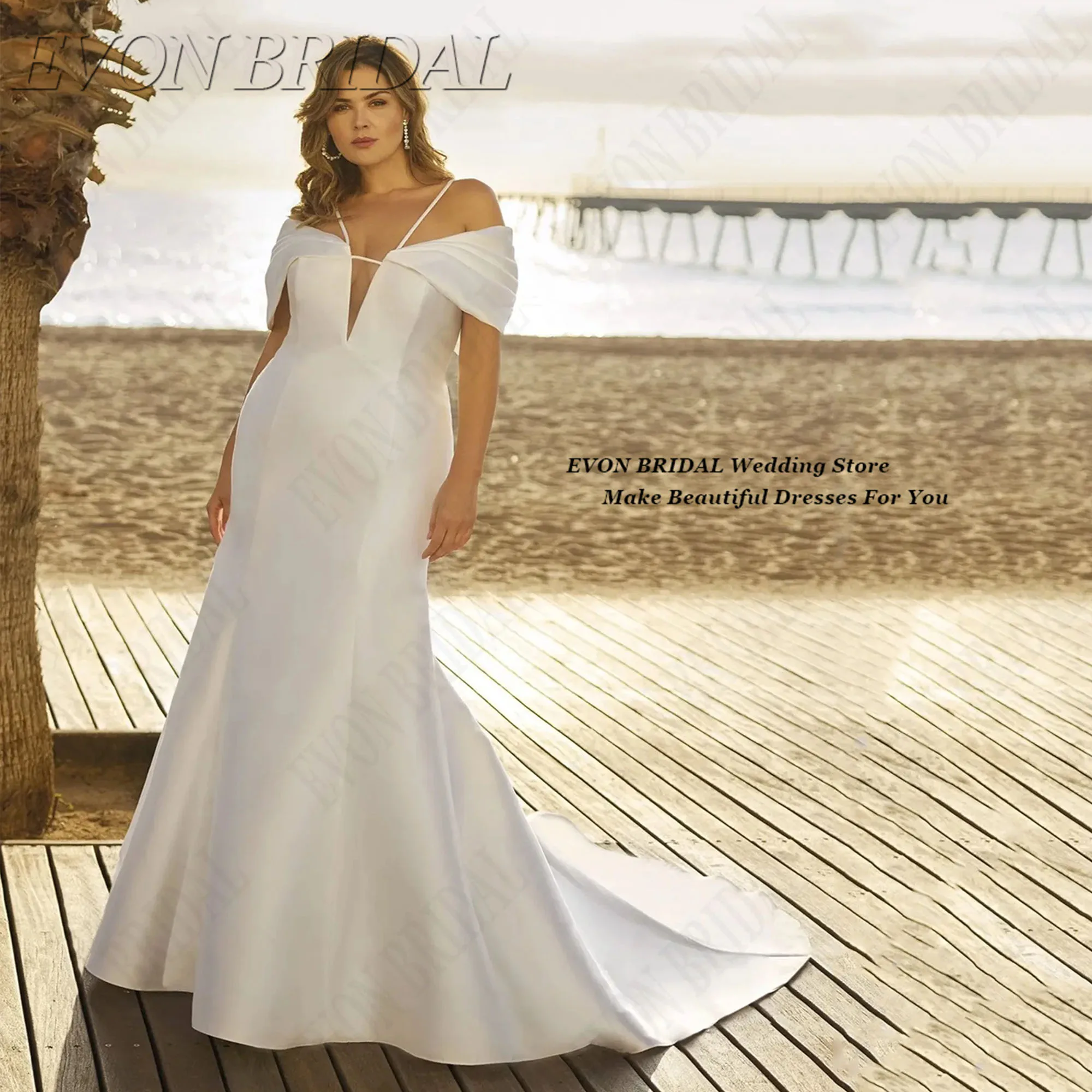 Simple Rustic Wedding Dress Plus Size Spaghetti Straps Party Gown With Small Train Sleeveless Bride Dress EVON BRIDAL Customized
Simple Rustic Wedding Dress Plus Size Spaghetti Straps Party Gown With Small Train Sleeveless Bride Dress EVON BRIDAL Customized