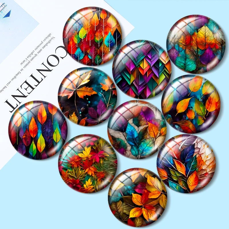 Bright Colorful Leaf 10pcs 12mm/18mm/20mm/25mm Round photo glass cabochon demo flat back Making findings
Bright Colorful Leaf 10pcs 12mm/18mm/20mm/25mm Round photo glass cabochon demo flat back Making findings