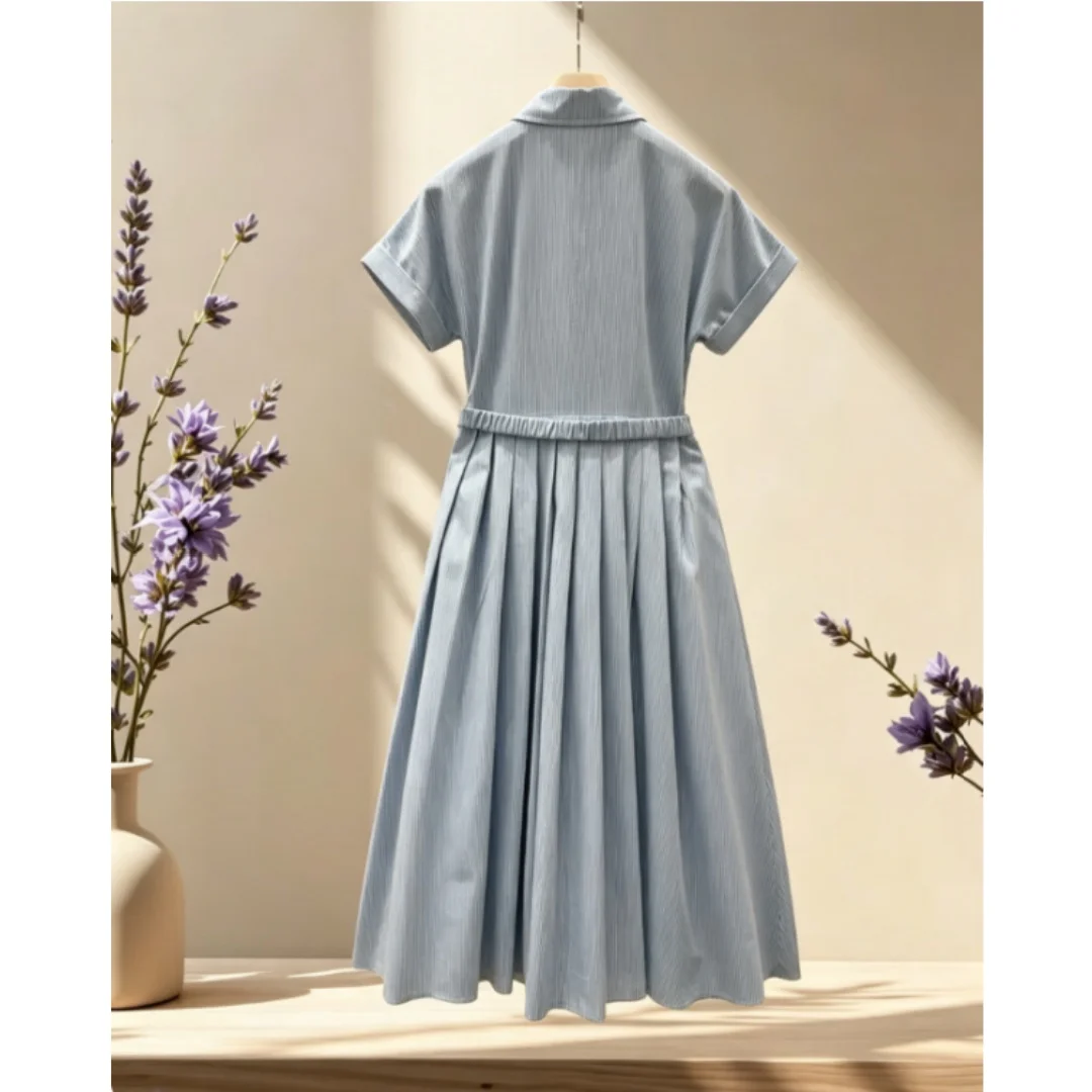 Summer New Style Women's Button-down Letter-stitched Waist Belt Short-sleeved Dress
Summer New Style Women's Button-down Letter-stitched Waist Belt Short-sleeved Dress