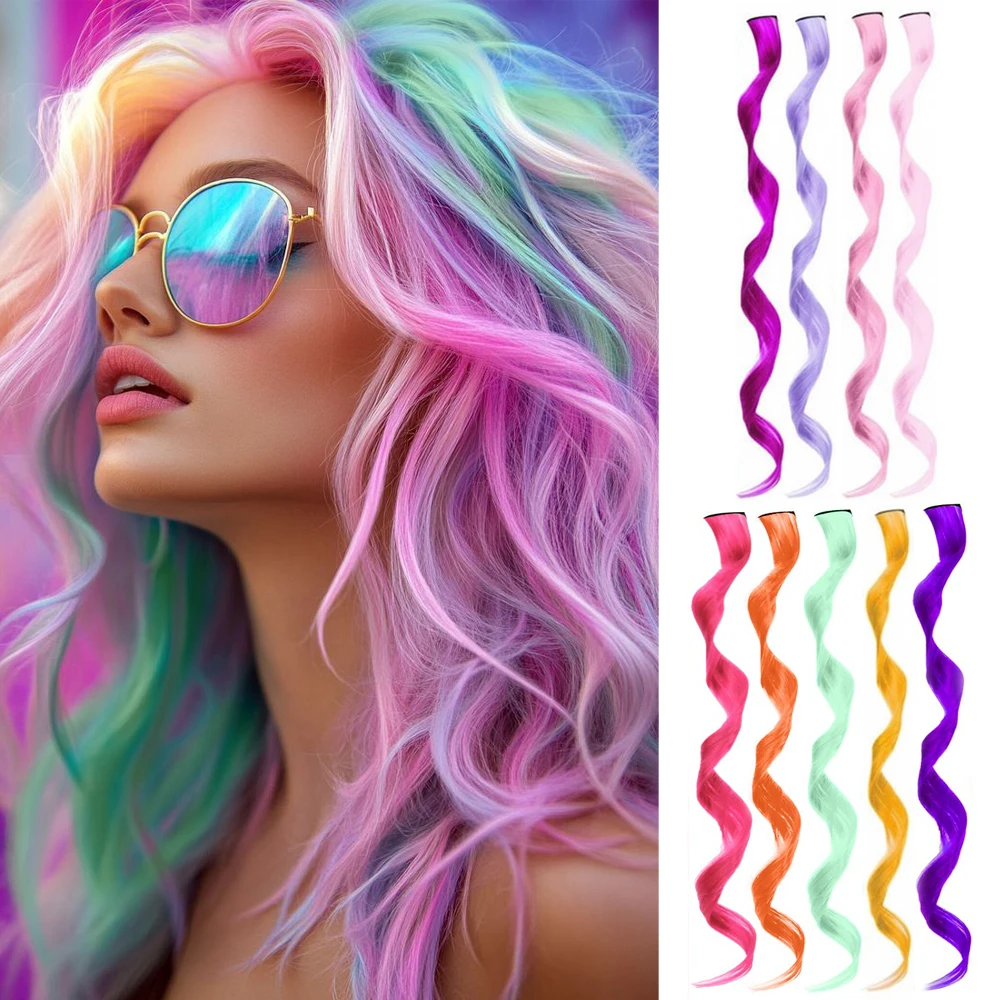 22Iinch Colored Curly Wavy Clip in Hair Extensions for Women ,Multi-colors Party Highlights Synthetic Rainbow Hairpiece (9 PCS)
22Iinch Colored Curly Wavy Clip in Hair Extensions for Women ,Multi-colors Party Highlights Synthetic Rainbow Hairpiece (9 PCS)