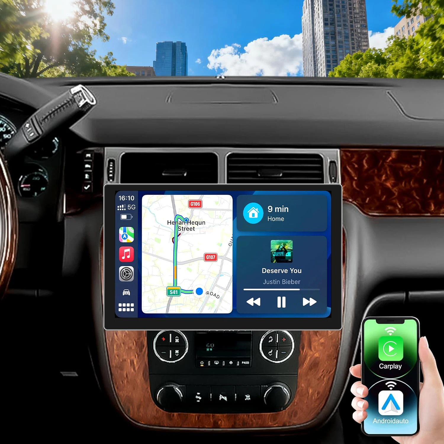 Android 13 Car Radio for Chevy Silverado Tahoe Suburban GMC Yukon 2007-2012 Upgrade HD 2K Touchscreen Stereo with Wireless Carplay Android Auto WiFi Bluetooth 5.4 GPS EQ FM SWC
Android 13 Car Radio for Chevy Silverado Tahoe Suburban GMC Yukon 2007-2012 Upgrade HD 2K Touchscreen Stereo with Wireless Carplay Android Auto WiFi Bluetooth 5.4 GPS EQ FM SWC