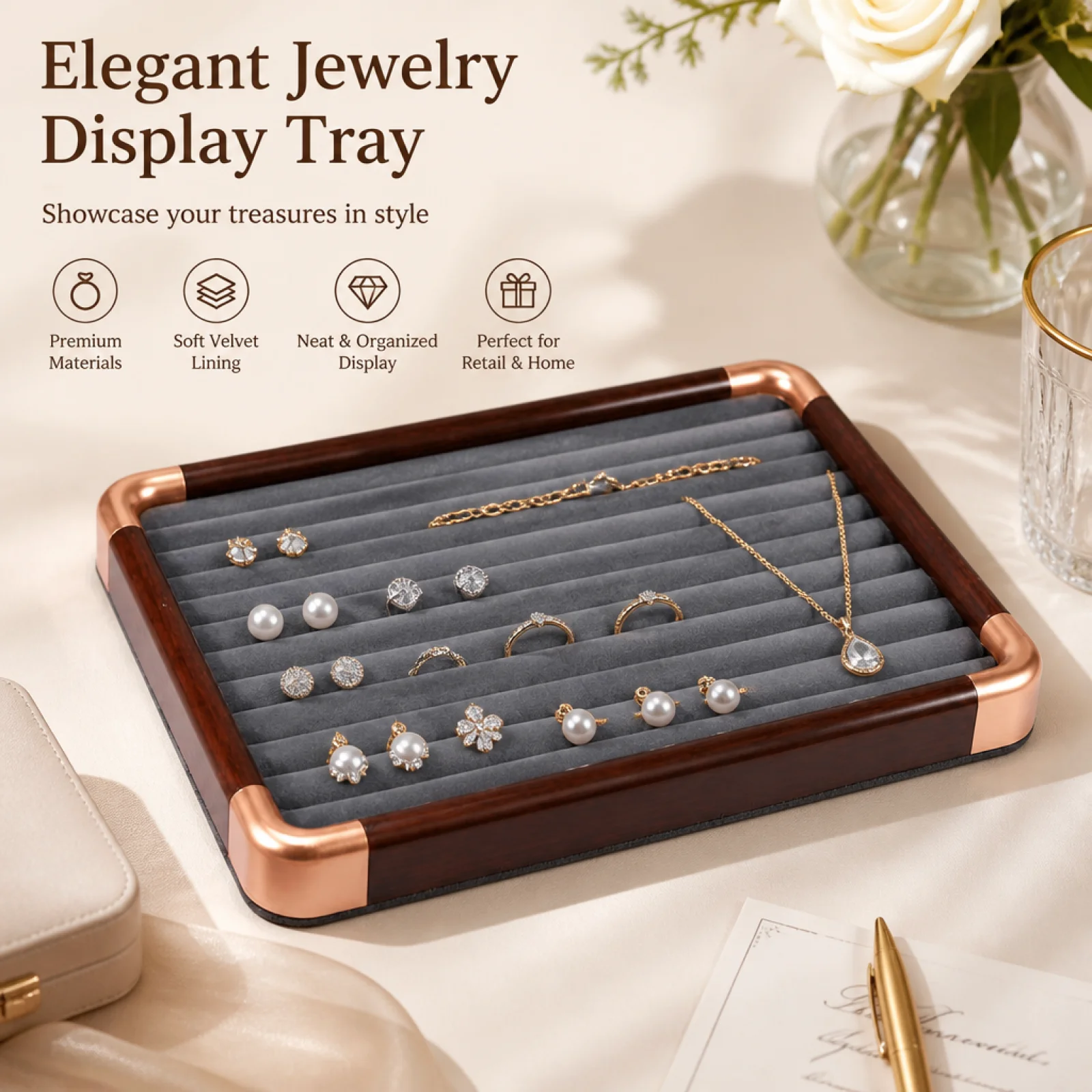 Jewelry Display Tray Vintage Jewelry Display Tray Display Tray Walnut Color Flat Jewelry Dish for Shop Counter
Jewelry Display Tray Vintage Jewelry Display Tray Display Tray Walnut Color Flat Jewelry Dish for Shop Counter