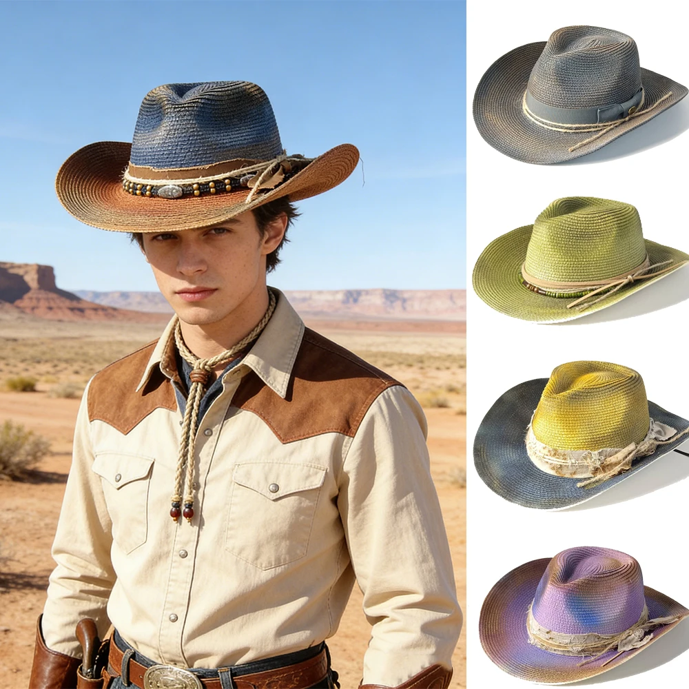 Western-stylewidebrimmedcowboy hat unisex vintage distressed cowboy hat suitable for everydaywear parties and outdoor activities
Western-stylewidebrimmedcowboy hat unisex vintage distressed cowboy hat suitable for everydaywear parties and outdoor activities