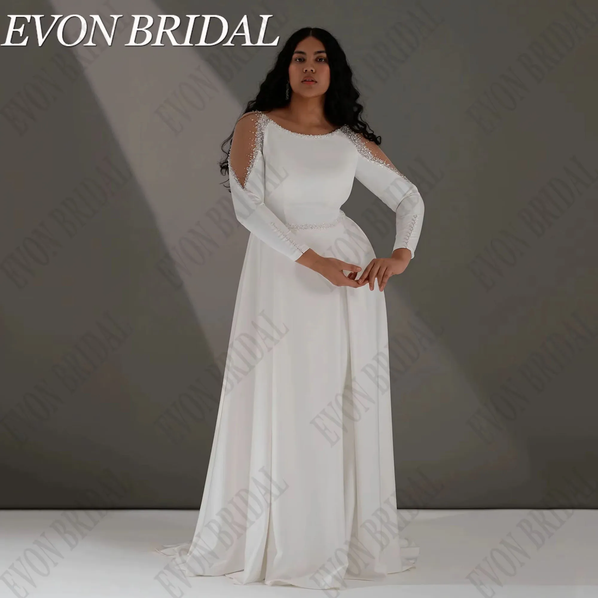 Plus Size Wedding Dress Beading A-Line Bridal Gowns Long Sleeves Elegant Bride Dresses vestidos de novia Customized EVON BRIDAL
Plus Size Wedding Dress Beading A-Line Bridal Gowns Long Sleeves Elegant Bride Dresses vestidos de novia Customized EVON BRIDAL
