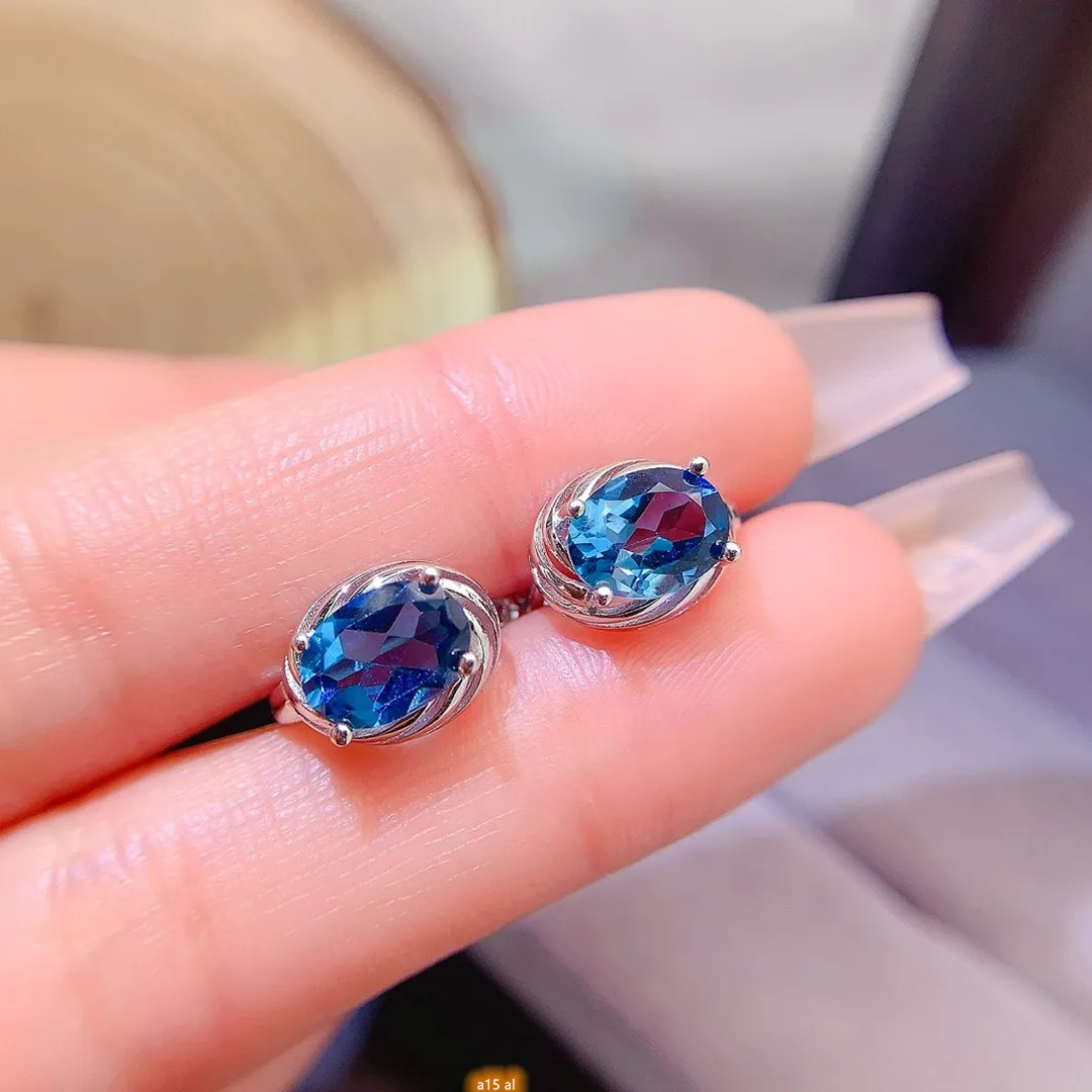 Jewelry Natural London Blue Topaz Stone 6x8mm Women's Edition 18K White Gold Plated Earrings 925 Pure Silver Gift for Girlfriend
Jewelry Natural London Blue Topaz Stone 6x8mm Women's Edition 18K White Gold Plated Earrings 925 Pure Silver Gift for Girlfriend