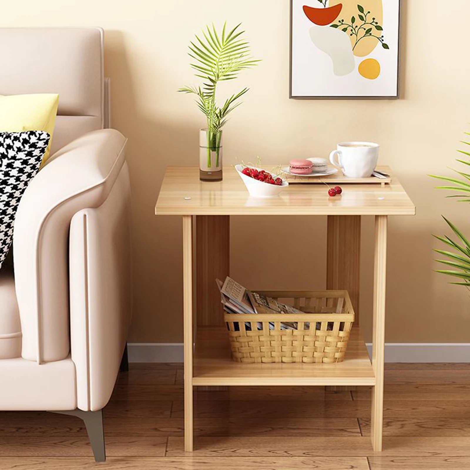 Wooden Double Layers Side Table Small Table Sofa Side Table Home Living Room Small Apartment Coffee Table Bedside Rack
Wooden Double Layers Side Table Small Table Sofa Side Table Home Living Room Small Apartment Coffee Table Bedside Rack