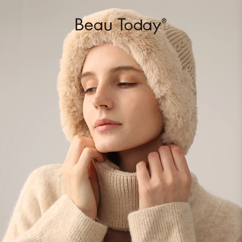 BeauToday Winter Hat Women Faux Fur Ear Protection Beanies Female Knitted Hooded Neck Collar Adjustable Earflap Caps 96502
BeauToday Winter Hat Women Faux Fur Ear Protection Beanies Female Knitted Hooded Neck Collar Adjustable Earflap Caps 96502