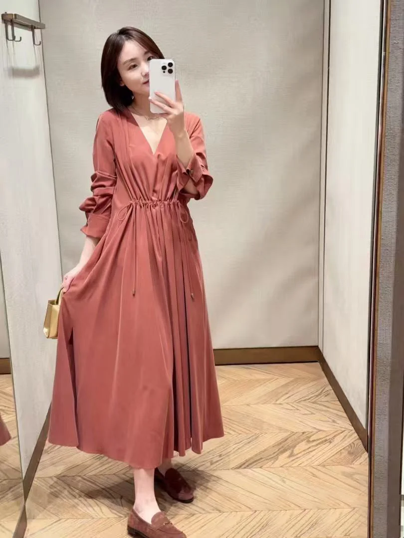 Spring-summer women's long loose genuine cupro fiber fabric maxi length dress
Spring-summer women's long loose genuine cupro fiber fabric maxi length dress
