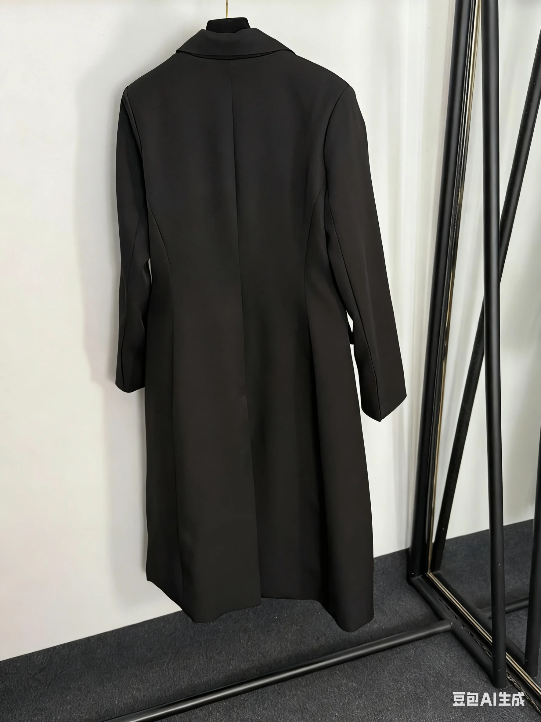 High quality spring and summer women's slim fit double breasted suit collar long sleeved coat medium length coat SU110 
High quality spring and summer women's slim fit double breasted suit collar long sleeved coat medium length coat SU110