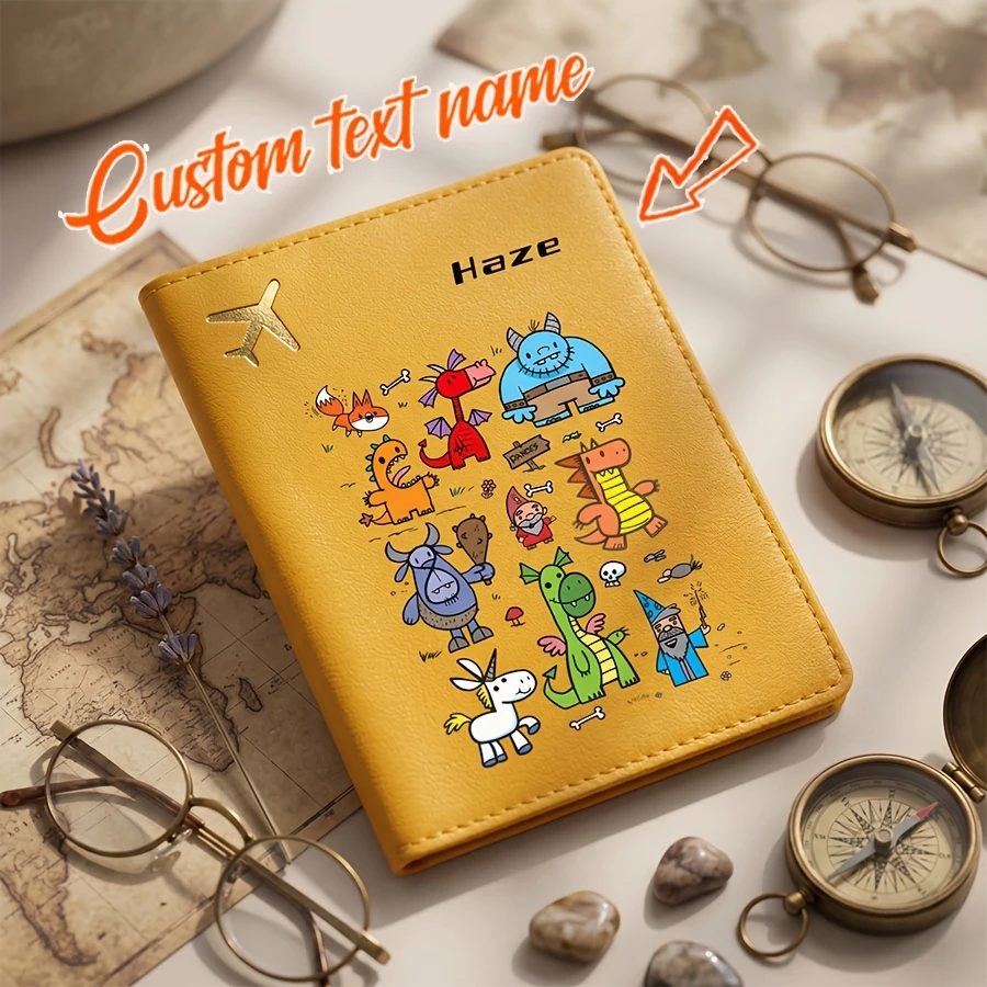 Personalized Custom Name Text Passport Holder, Cartoon Dinosaur Monster Passport Case, Passport Cover And Document Organizer
Personalized Custom Name Text Passport Holder, Cartoon Dinosaur Monster Passport Case, Passport Cover And Document Organizer