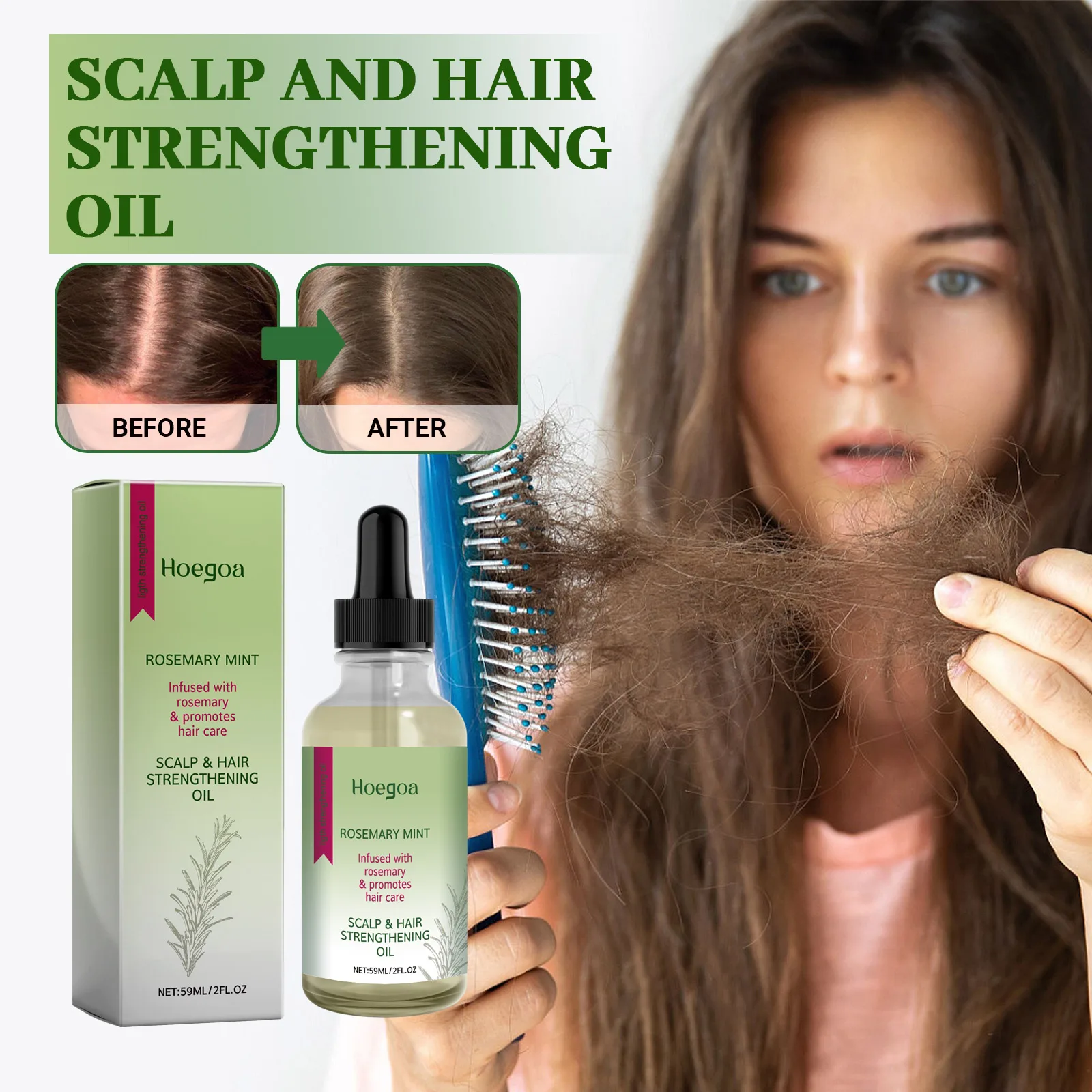 59ml Hoegoa Rosemary Hair Care Oil Follicle Activator Growth Repair Dry Damaged Nourishing Protection Healthy Hair Treatment
59ml Hoegoa Rosemary Hair Care Oil Follicle Activator Growth Repair Dry Damaged Nourishing Protection Healthy Hair Treatment