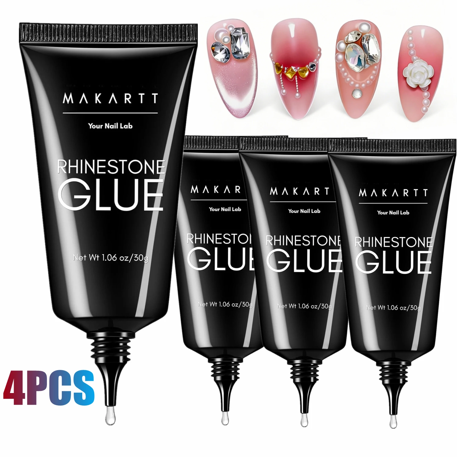 Набор из 4 штук клея для ногтей со стразами: Суперпрочный гель-клей для наклеек, украшений и декораций для ногтей, 3D гель-клей для маникюра, подарок для любителей нейл-арта.
Набор из 4 штук клея для ногтей со стразами: Суперпрочный гель-клей для наклеек, украшений и декораций для ногтей, 3D гель-клей для маникюра, подарок для любителей нейл-арта.