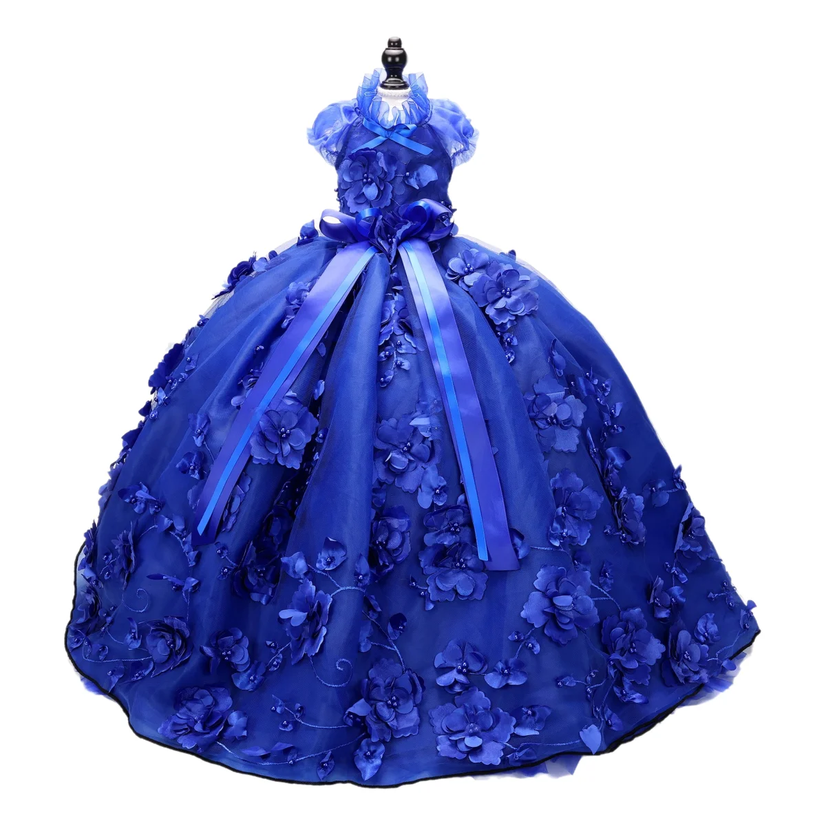 Handmade Blue Floral Applique Mesh Layered Gown with 3D Petals and Long Train Elegant Formal Dog Dress Wedding Party Pet Costume
Handmade Blue Floral Applique Mesh Layered Gown with 3D Petals and Long Train Elegant Formal Dog Dress Wedding Party Pet Costume