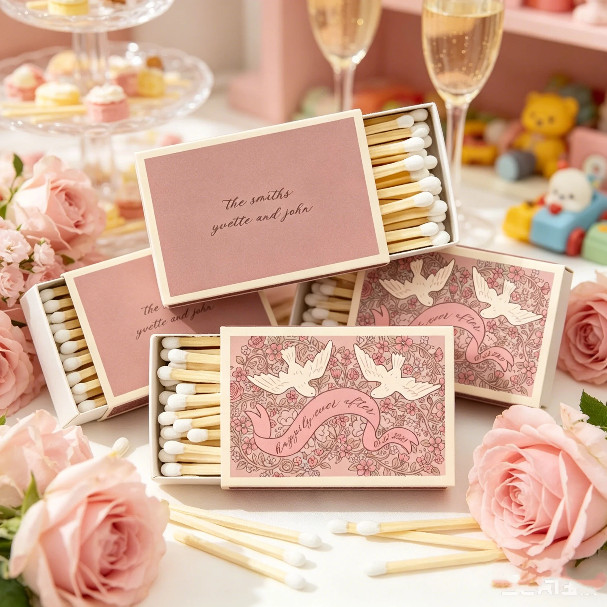 Personalized Dove Wedding Matchboxes, Custom Romantic "Happily Ever After" Matches, Vintage Style Favors for Bridal Shower & Wed
Personalized Dove Wedding Matchboxes, Custom Romantic "Happily Ever After" Matches, Vintage Style Favors for Bridal Shower & Wed