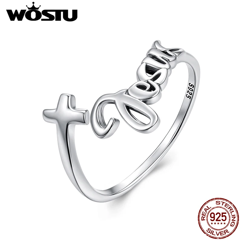 WOSTU Solid 925 Sterling Silver Faith Jesus Cross Open Ring Daily Jewelry Accessories Women's Prayer Blessing Rings Family G
WOSTU Solid 925 Sterling Silver Faith Jesus Cross Open Ring Daily Jewelry Accessories Women's Prayer Blessing Rings Family G