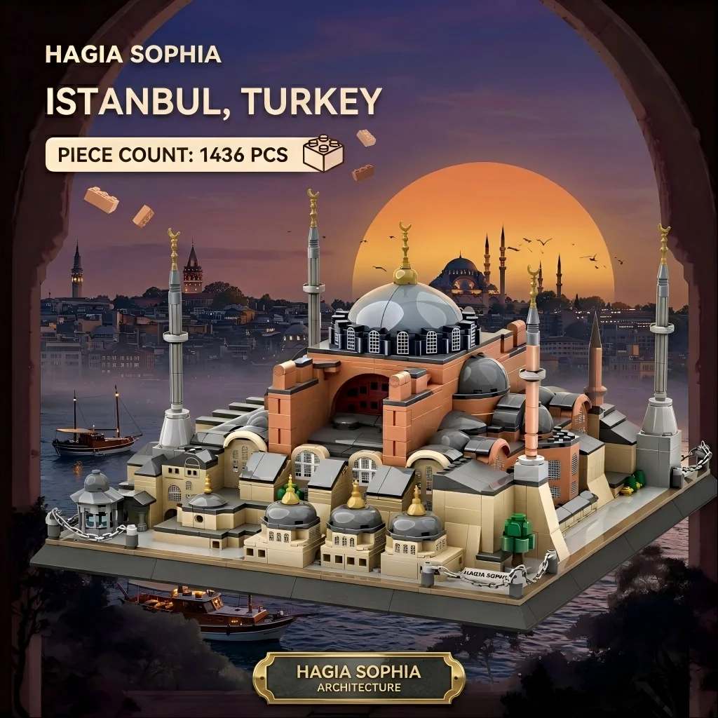 MOC WWII Style Turkey Hagia Sophia DIY Building Blocks 1436PCS Famous Church Architecture Bricks Model Collection Toy Adults
MOC WWII Style Turkey Hagia Sophia DIY Building Blocks 1436PCS Famous Church Architecture Bricks Model Collection Toy Adults