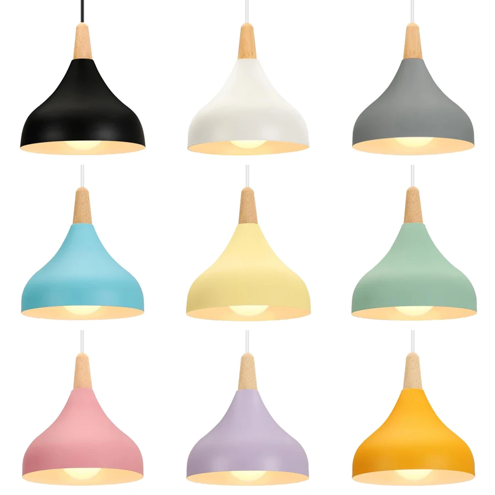 Modern Nordic Simple Wood Pendant Lights LED Hanging Lamp Colorful Aluminum Fixture Kitchen Island Bar Hotel Home Decor E27
Modern Nordic Simple Wood Pendant Lights LED Hanging Lamp Colorful Aluminum Fixture Kitchen Island Bar Hotel Home Decor E27