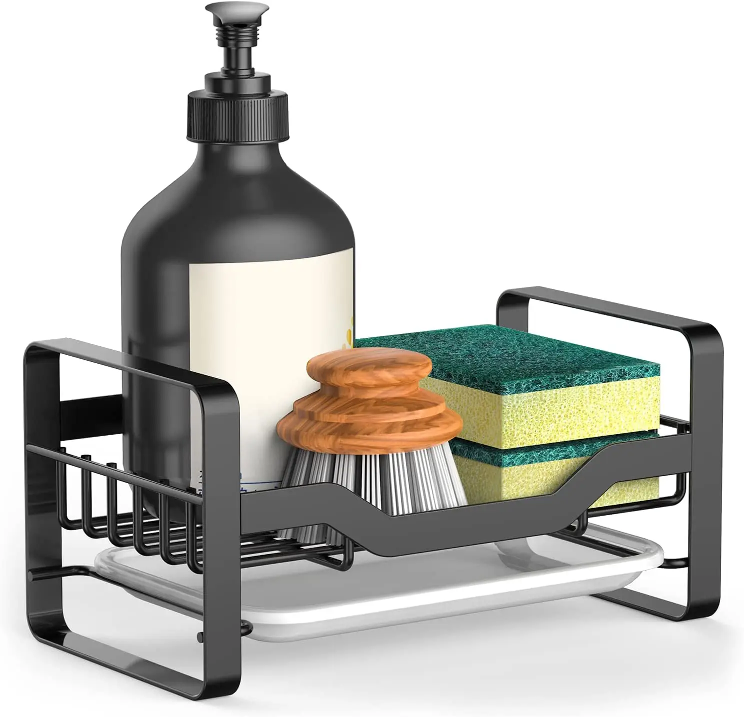 Kitchen Sink Caddy Sponge Holder,304 Stainless Steel Sink,Organizer Soap Brush Dispenser,Countertop Removable Drain Tray (Black)
Kitchen Sink Caddy Sponge Holder,304 Stainless Steel Sink,Organizer Soap Brush Dispenser,Countertop Removable Drain Tray (Black)