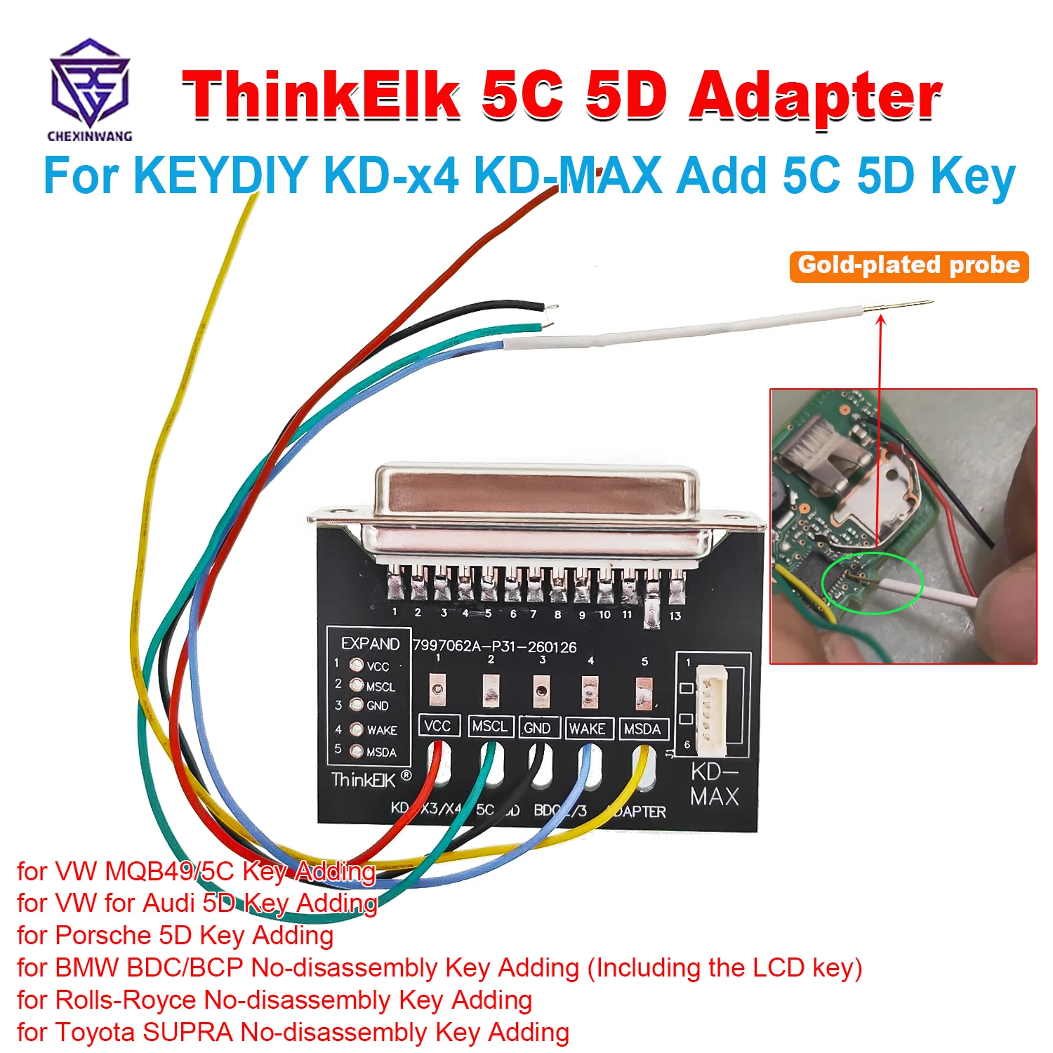 For KEYDIY KD-x4 KD-MAX Add Key ThinkElk 5C 5D Adapter For VW MQB49 5C 5D Key for BMW For Audi For Porsche Add 5D Key for Toyota
For KEYDIY KD-x4 KD-MAX Add Key ThinkElk 5C 5D Adapter For VW MQB49 5C 5D Key for BMW For Audi For Porsche Add 5D Key for Toyota