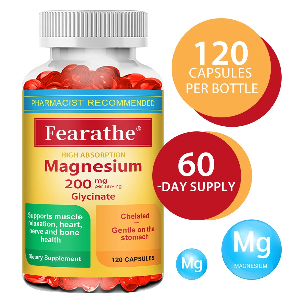 Magnesium Bisglycinate Capsules, Supports Muscle Bone Heart Nerve Health, Relaxation & Sleep Quality, Muscles Recovery, Non-GMO
Magnesium Bisglycinate Capsules, Supports Muscle Bone Heart Nerve Health, Relaxation & Sleep Quality, Muscles Recovery, Non-GMO