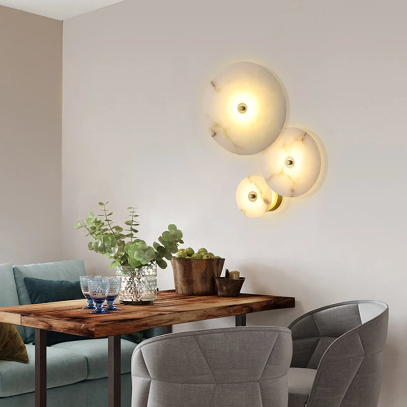 European light luxury hotel corridor wall lamp open round lampshade 7W night light simple natural marble decoration wall lamps
European light luxury hotel corridor wall lamp open round lampshade 7W night light simple natural marble decoration wall lamps