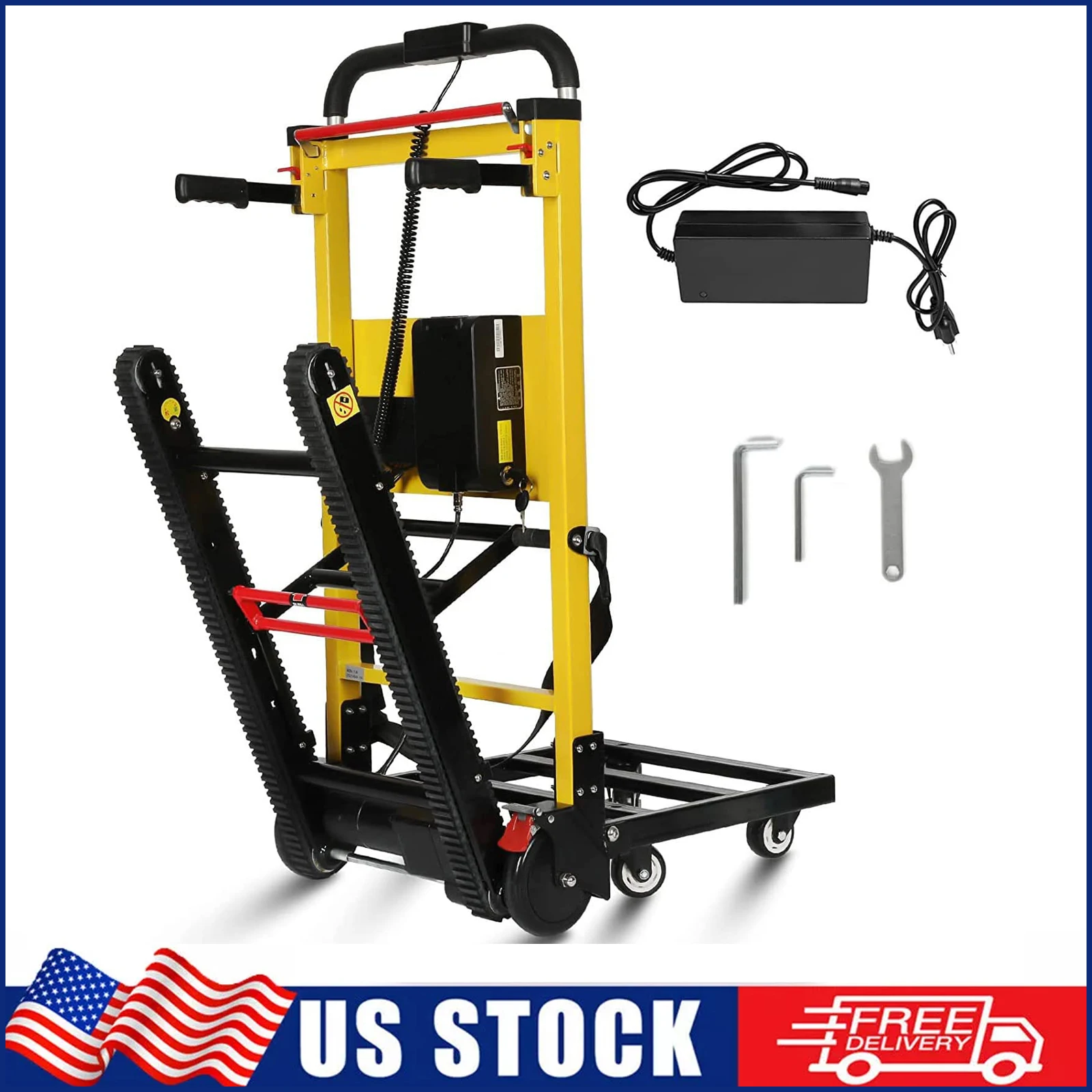 Heavy-Duty Electric Stair Climbing Hand Truck Dolly Cart 441LBS Capacity for Furniture Logistics And Warehouse Transport Yellow
Heavy-Duty Electric Stair Climbing Hand Truck Dolly Cart 441LBS Capacity for Furniture Logistics And Warehouse Transport Yellow