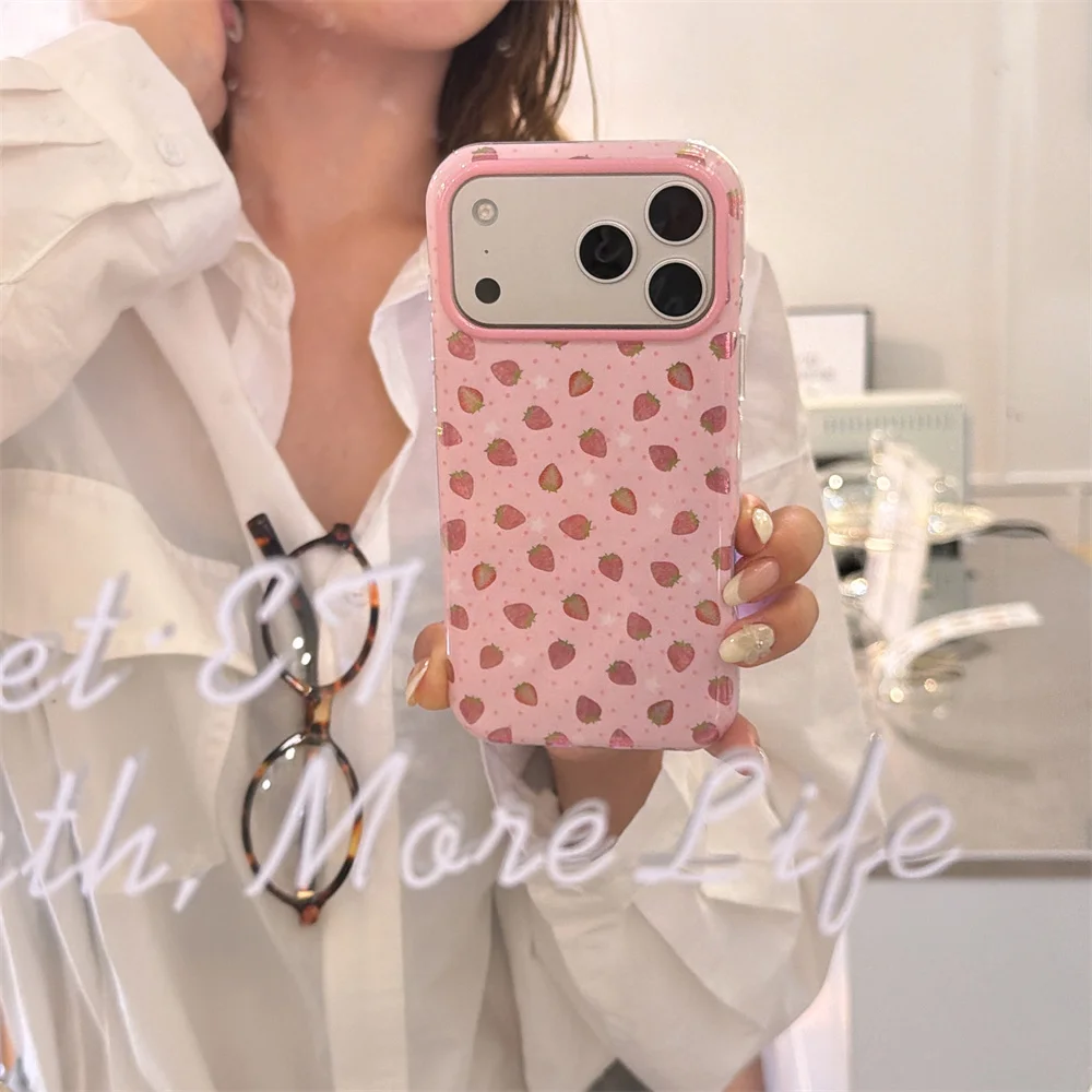 Korean Glitter Strawberry Cute Phone Case for iPhone 16 Pro 17 Pro Max 13 14 15 14 Pro Max Fundas Kawaii Cover Shockproof Cases
Korean Glitter Strawberry Cute Phone Case for iPhone 16 Pro 17 Pro Max 13 14 15 14 Pro Max Fundas Kawaii Cover Shockproof Cases
