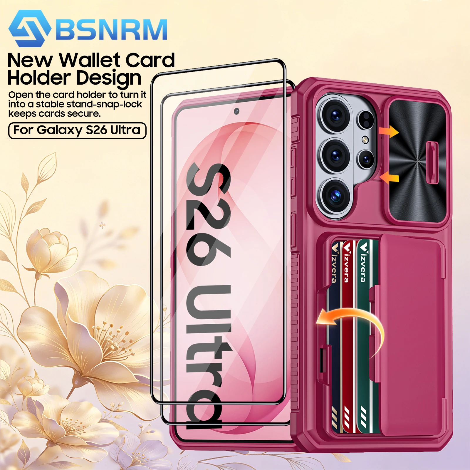 For Galaxy S26 Ultra Wallet Case,with Camera Cover,Card Holder(4 Cards)&Kickstand,Full Body Protective Case-Rose Red
For Galaxy S26 Ultra Wallet Case,with Camera Cover,Card Holder(4 Cards)&Kickstand,Full Body Protective Case-Rose Red