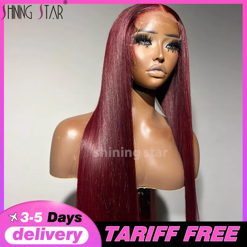 34 Inch Dark Burgundy Lace Front Human Hair Wig 13X6 Bone Straight Hd Lace Frontal Wig 180 Density Colored Pre Plucked Lace Wig
34 Inch Dark Burgundy Lace Front Human Hair Wig 13X6 Bone Straight Hd Lace Frontal Wig 180 Density Colored Pre Plucked Lace Wig