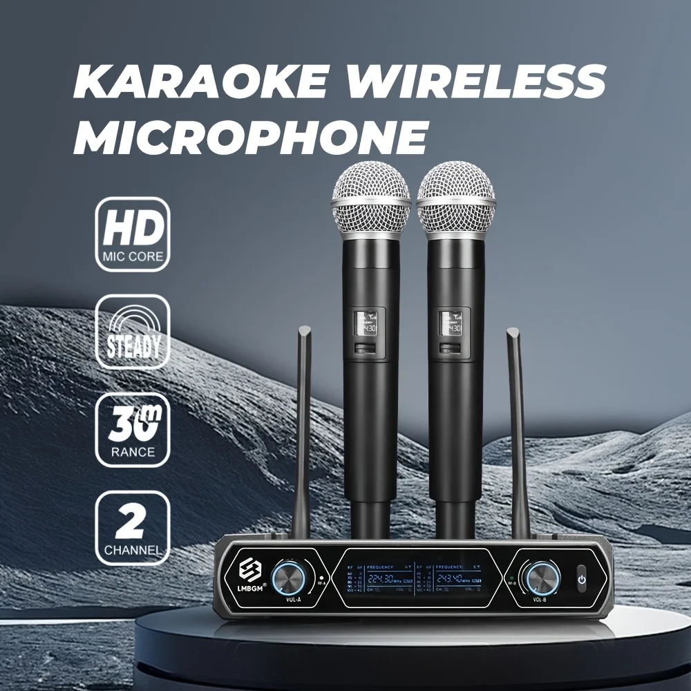 LMBGM-S2 Professional Wireless Microphone Handheld VHF Dual Channel Karaoke Sound System for Singing Teaching Conference
LMBGM-S2 Professional Wireless Microphone Handheld VHF Dual Channel Karaoke Sound System for Singing Teaching Conference