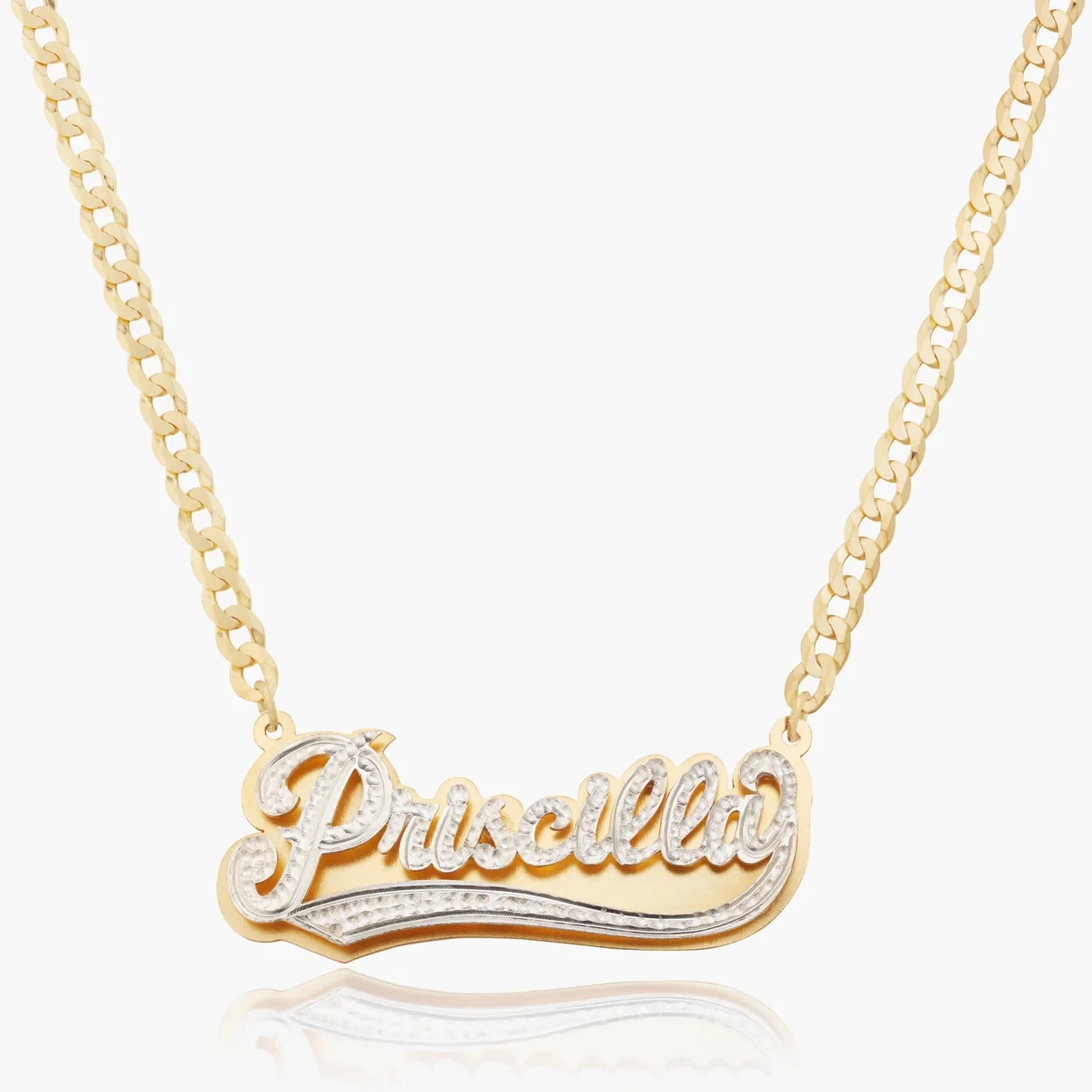 3D Custom Double Plated Varsity Name Necklace Stainless Steel Custom Two-Color Personalized Nameplate Necklace for Men and Women
3D Custom Double Plated Varsity Name Necklace Stainless Steel Custom Two-Color Personalized Nameplate Necklace for Men and Women