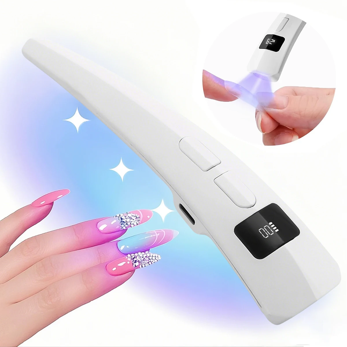 Portable Nail Drying Lamp Handheld Gel Polish Drying Lamp for Manicure With Dual-Light Modes UV Lamp For Nails Nail Salon Tools
Portable Nail Drying Lamp Handheld Gel Polish Drying Lamp for Manicure With Dual-Light Modes UV Lamp For Nails Nail Salon Tools